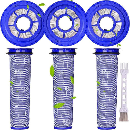 6 Pack Replacement Filters for Dyson DC65 Animal Complete Upright Vacuum Cleaner and DC41, DC66, UP13, UP20 Multifloor Ball - Part# 920769-01 & 920640-01