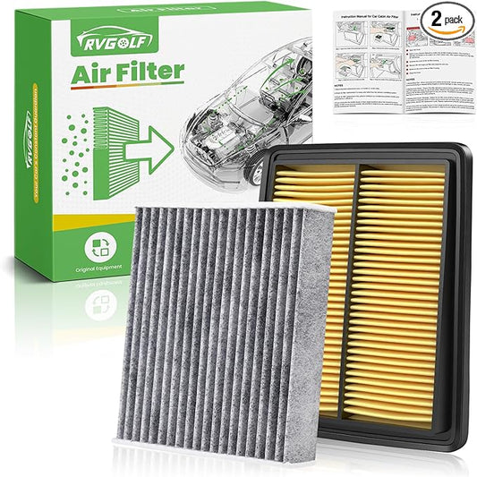 Engine+Cabin Air Filters Fit for Nissan Rogue 2014-2020, Rogue Sport 2017-2022, Qashqai 2017-2022 Engine Air Filter Replacement Air Filter With Activated Carbon# CF11854 CA11858