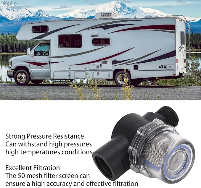 1/2 in. Water Pump Strainer 14, Effective Filtration, Easy to Install, Female Threaded Inline Filter, Plastic Construction for Oil System