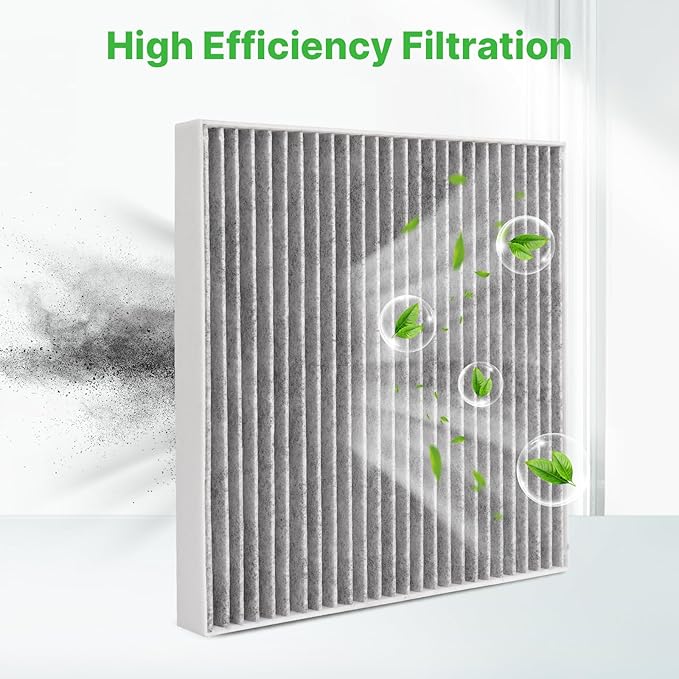 2-Pcs Cabin Air Filter With Activated Carbon for 2011-2019 Explorer, 2009-2019 Flex, 2009-2019 Taurus, 2010-2016 MKS, 2010-2019 MKT Car Replacement for CF11176 Automotive Accessories