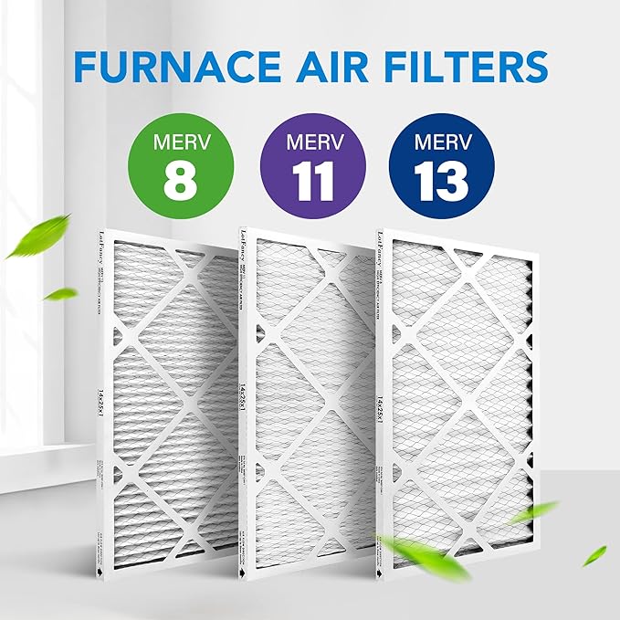 LotFancy 14x25x1 Air Filter MERV 8 4-Pack, Electrostatic Pleated Furnace & AC Filter, Captures Dust, Pet Hair, Pollen, Actual Size: 13.75"x24.75"x0.75"