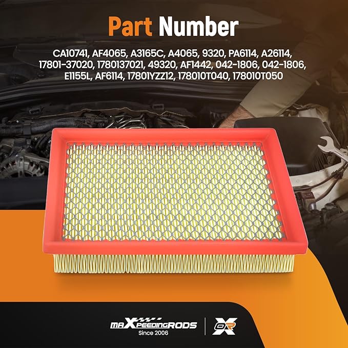 maXpeedingrods CA10741 Engine Air Filter for Lexus CT200H 2011-2017, NX300H 2015-2021, Fit for Toyota Prius 2010-2015, Prius V 2012-2018, Prius Plug-In 2012-2015, RAV4 2016-2018, Replaces 17801-37020