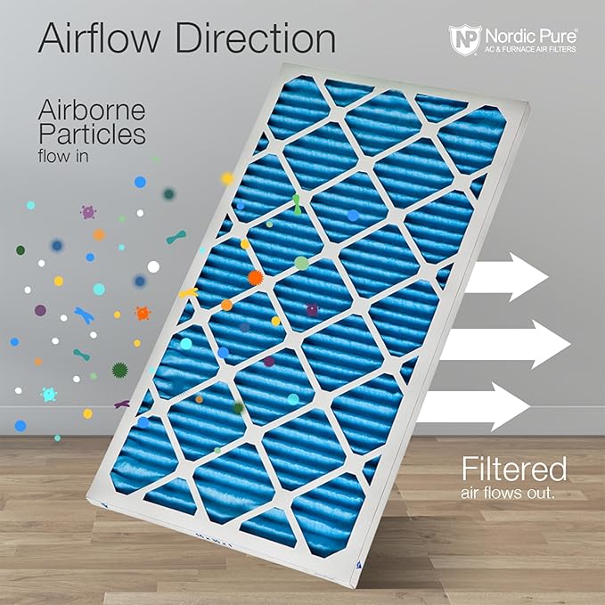 Nordic Pure 12x18x1 (Actual Size: 11 1/2 x 17 1/2 x 3/4) Pleated Air Filters MERV 7 Plus Carbon 6 Pack