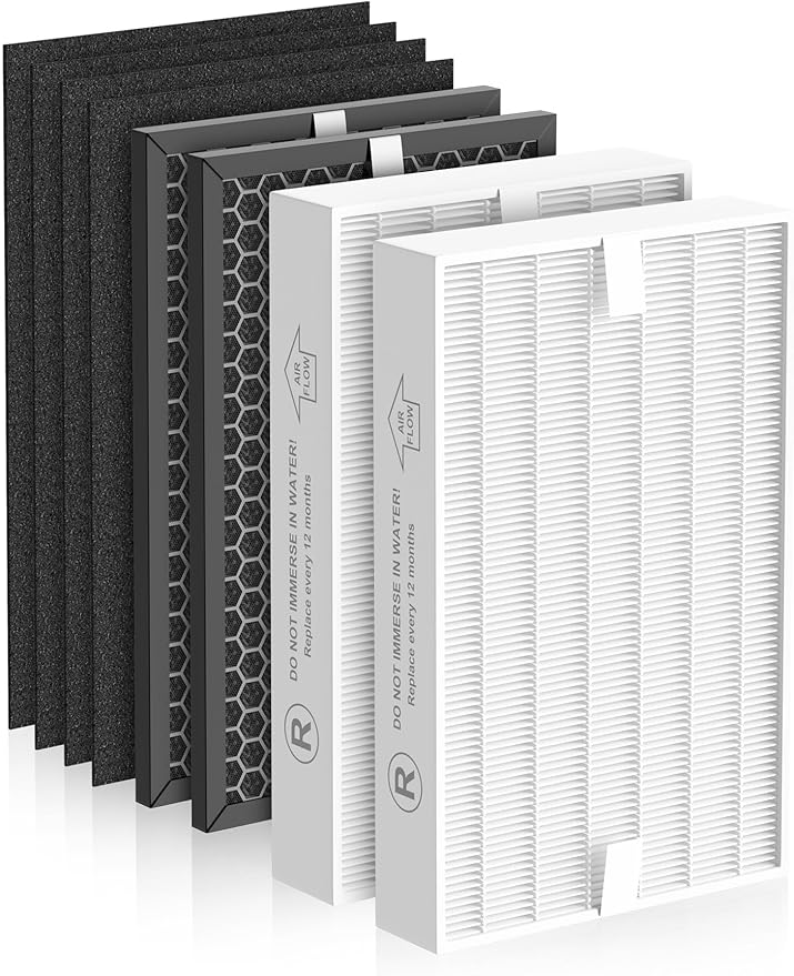 8-Pack HPA5100B Replacement Filter Compatible with Honeywell Air Purifiers HPA5100 HPA5150 HPA3100, 2 Premium, 2 S Carbon and 4 A Pre-Filters, Part # HRF-R1 HRFSC1 HRF-ARVP100 HRF-A100