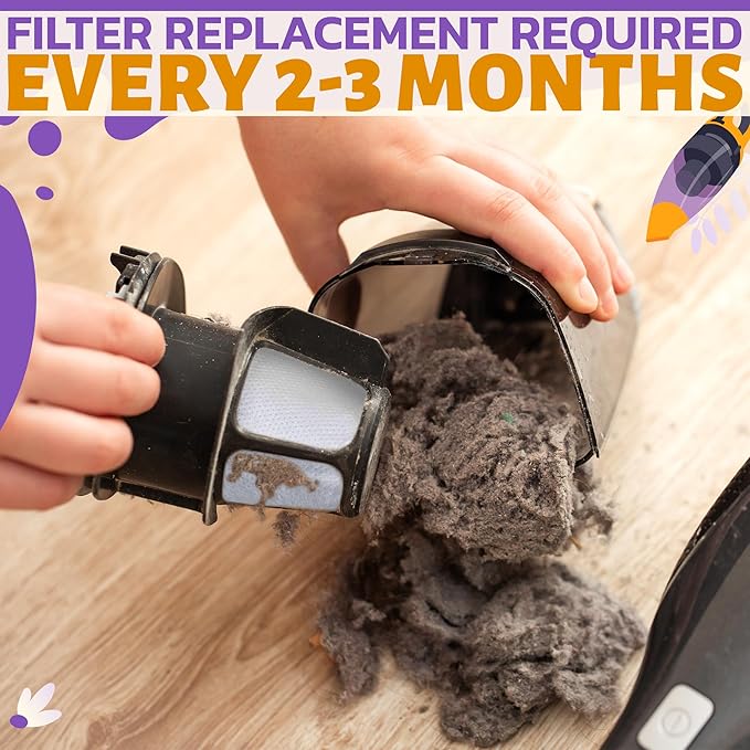 8 Pack VF110 Replacement Black and Decker Filters for Hand Vac - Washable & Reusable Filter Compatible with CHV9610, CHV1210, CHV1410, CHV1410B, CHV1410L, CHV1510
