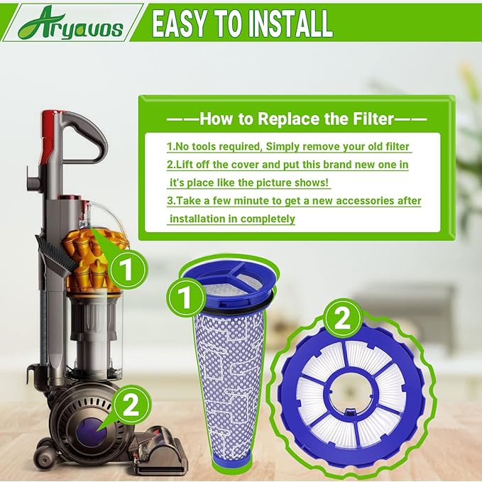 2 Pack HEPA Post-Motor Filters & 2 Pack Pre-Motor Filters Replacement for DC50, dy.son DC50 Animal and Multi Floor Complete Vacuum Cleaner, Replaces Part # 965081-01 & 965080-01
