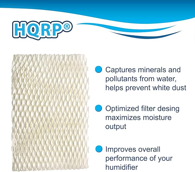 HQRP 2-Pack Wick Filter Compatible with Honeywell HCM750, HCM-750B, HCM750B, HCM-750-TGT, HCM750TGT Humidifiers, Replacement for HAC-700, HAC-700PDQ, HAC700PDQV1 Filter B