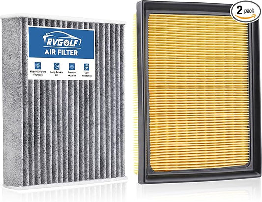 Engine+Cabin Air Filters Set Fit for (All Only Fit Hybrid, Not Gas!) 2016-2018 Toyota RAV4 2.5L, 2010-2015 Prius 1.8L Engine Air Filter Replacement for My Car Accessories# 17801-37020 CF10285