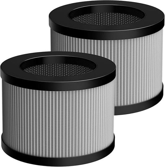 DH-JH12 MK-06 MK-01 HEPA Replacement Filter Compatible with VOOPNU DH-JH12, Tolife TZ-K1, for FreAire KN6391, for Kloudi DH-JH01, MJ012H and MJ001H Air Purifier (2 Pack Grey-Wildfire Smoke Version)