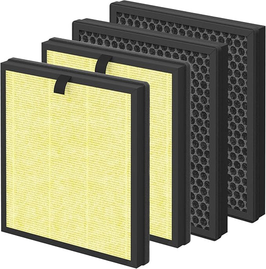 AP303 AP304 Replacement Filter Compatible with DAYETTE & FRESHDEW AP303/AP304 Air Purifier, 3 Stage Filtration for Home Large Room, 4 Pack (Pet Filter)