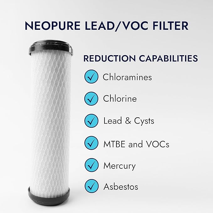 The Neo-Pure CTOX-2510 Carbon Block Filter, made with premium coconut shell carbon, ensures advanced filtration for residential, food service, and commercial water systems.