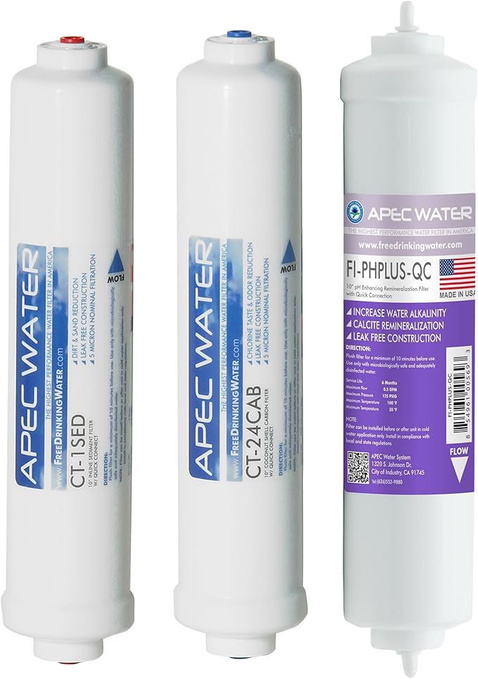 APEC ULTIMATE Series US Made Stage 1, 2 &4 Replacement Filter For Countertop Alkaline System(FILTER-SET-CTOP-PH)
