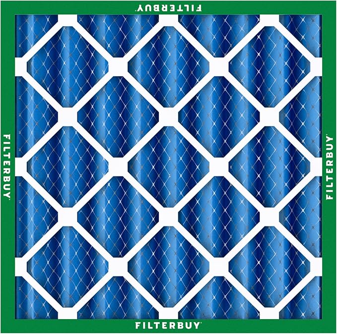 Filterbuy 25x25x4 Air Filter MERV 13 Optimal Smoke & Allergy Defense (12-Pack), Electrostatic Pleated HVAC AC Furnace Filters Replacement (Actual Size: 24.50 x 24.50 x 3.63)
