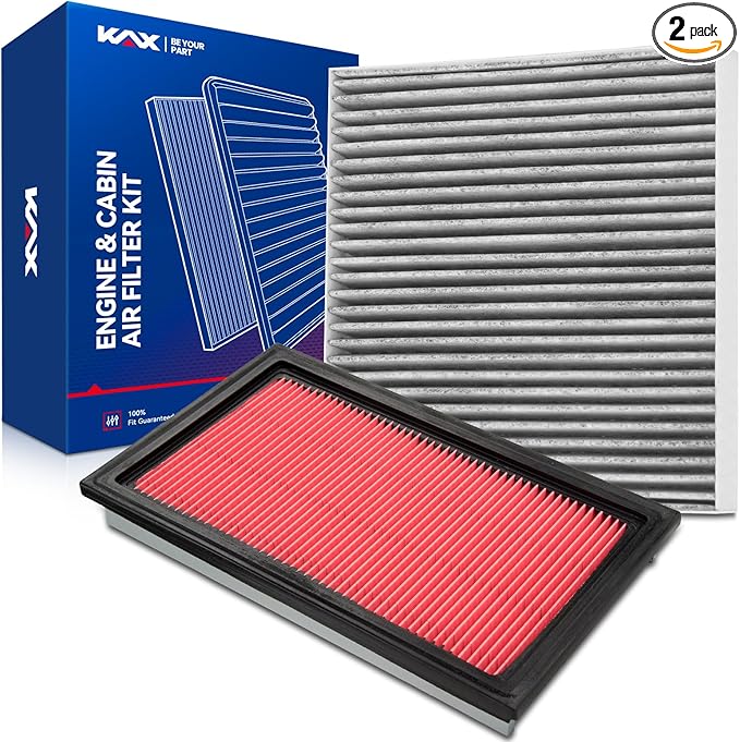 KAX Engine & Cabin Air Filter Kit, Replacement for Nissan Altima 2002-2006, Sentra 2000-2006, Murano 2003-2007, Maxima 2004-2008, INFINITI G35 2003-2007, FX35 2003-2008, Replace# CA4309 CF10140