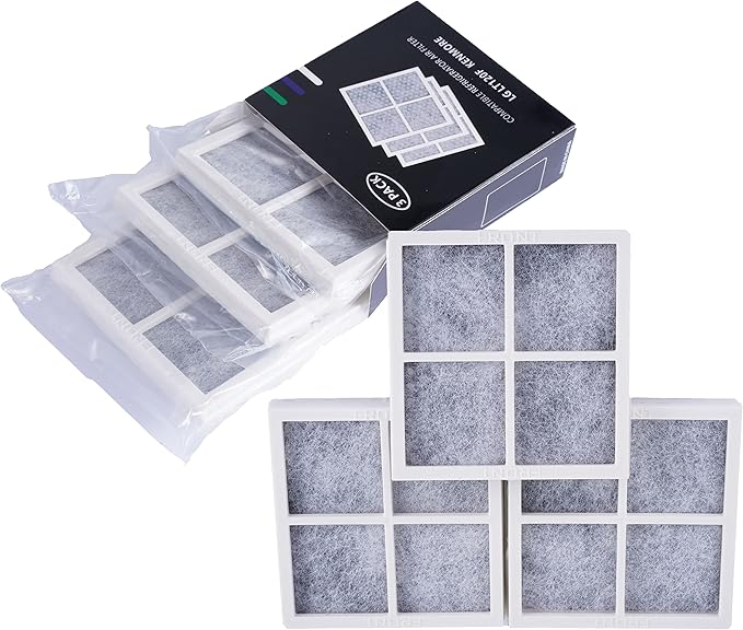 for LG Refrigerator Air Filter Replacement for LG LT120F, ADQ73214402, ADQ73214403, ADQ73214404, ADQ73334008, LMXS30776S and for Kenmore Elite 46-9918, 469918, for Fridge Air Filter (3 Count)