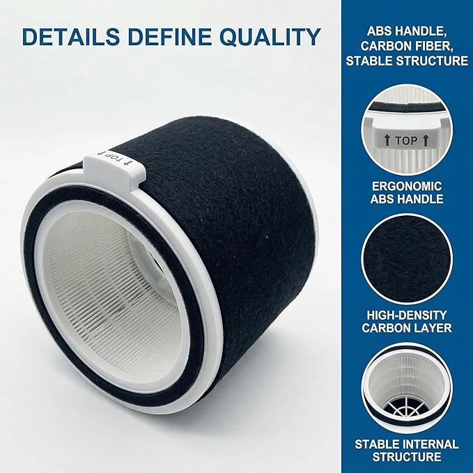 Replacement Air Filter HPA830 Compatible With Honeywell HPA830 Series HPA830W Purifier Part HRFJ830,H13 True HEPA Filtration Activated Carbon Filter(1 HEPA + 2 Carbon Pre-Filter)