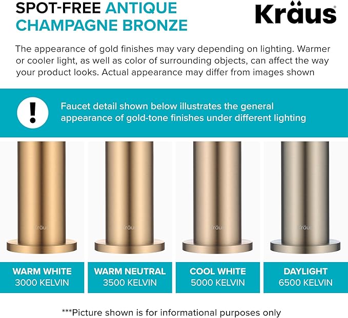 KRAUS Oletto 2-in-1 Commercial Style Pull-Down Single Handle Water Filter Kitchen Faucet for Reverse Osmosis or Water Filtration System in Spot-Free Antique Champagne Bronze, KFF-2631SFACB