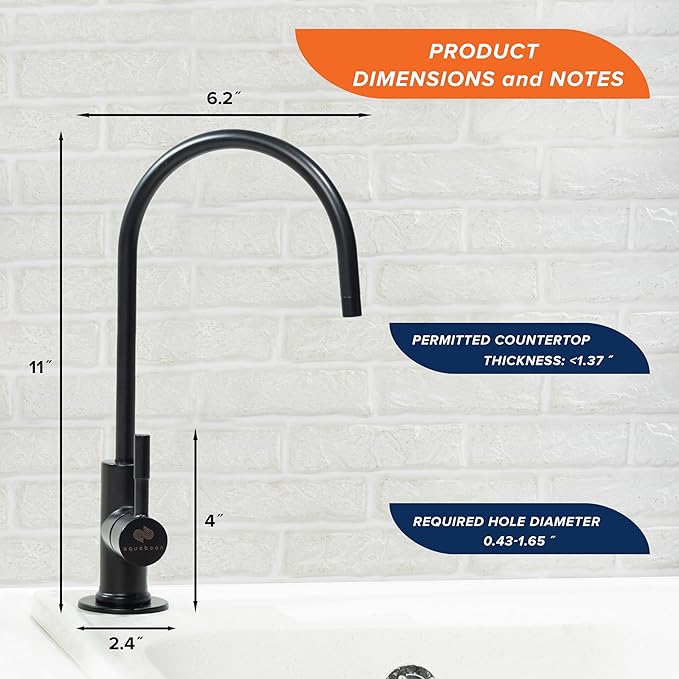 Aquaboon Chrome Drinking Water Faucet for Kitchen Sink Non Air Gap Reverse Osmosis Faucet Stainless Steel Sink Water Dispenser
