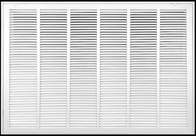 [2 Pack] Fits 30x20 Duct Opening | Steel Return Air Filter Grille by Handua [Fixed Hinged] Vent Cover Grill for Sidewall and Ceiling | White | Outer Dimensions: 32 5/8"W X 22 5/8"H