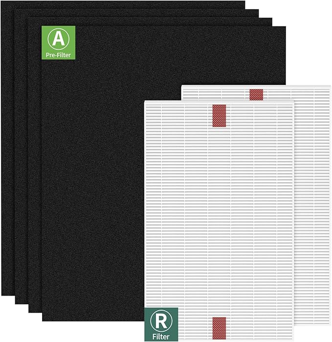 HPA200 HEPA Filter Replacement Compatible with Honeywell HPA200 HRF-ARVP200 Series Air Purifier HPA200, HPA201, HA202, HPA204, HPA250, HPA5200, 2 HEPA R + 4 Activated Carbon Pre-Filters A