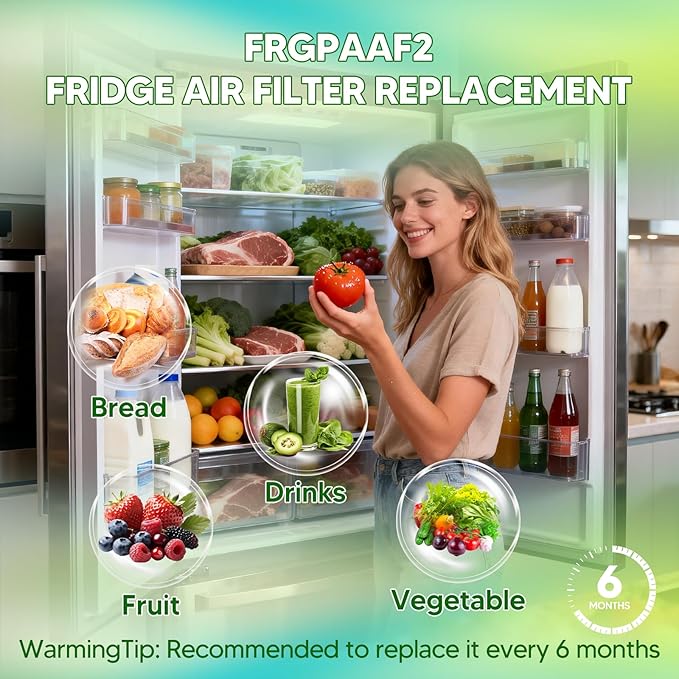 FRGPAAF2 Refrigerator Air Filter Replacement For Frigidaire FRGPAAF2 PureAir AF-2 Air Filter FRFC2323AS, FRFC232LAF, FRFC233LAF, Replaces Part 4977184 AP7194838 PS16745923 EAP16745923,4 Pack