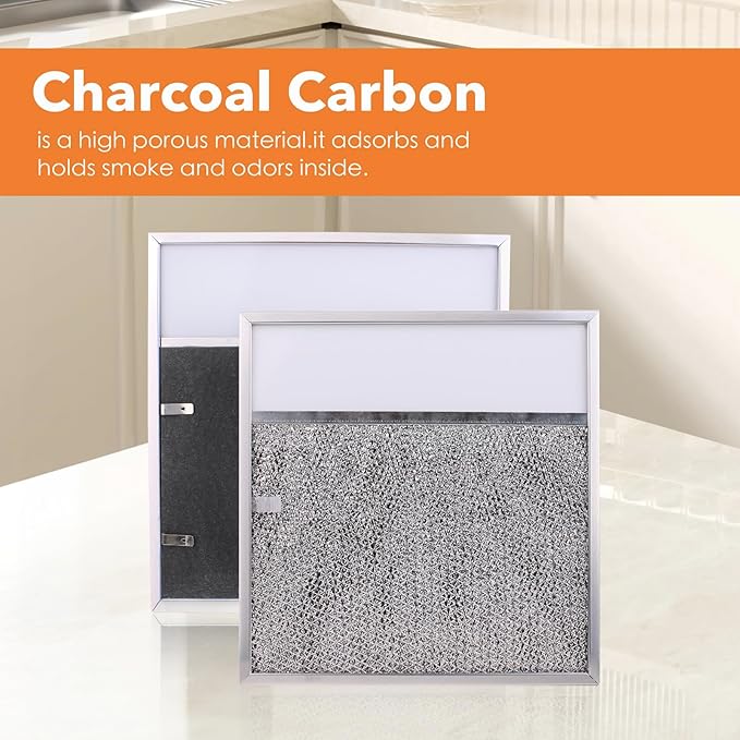 Range hood Filter with Light Lens for Broan-NuTone Kitchen Exhaust Grease Aluminum Filter R610045, R610050, SR610045, fit whirlpool WP8190232, fit 43000 Series Range Hood 11-3/8 X 11-3/4 X 3/8 Inch