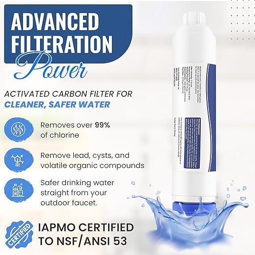 EZ Jug Water Filtration System – Certified by IAPMO R&T to NSF 53 Standards | Filter & Fill 5-Gallon Jugs from Any Garden Hose Faucet | Outdoor Faucet Compatible | Reduces Chlorine, Lead, Cysts & VOCs