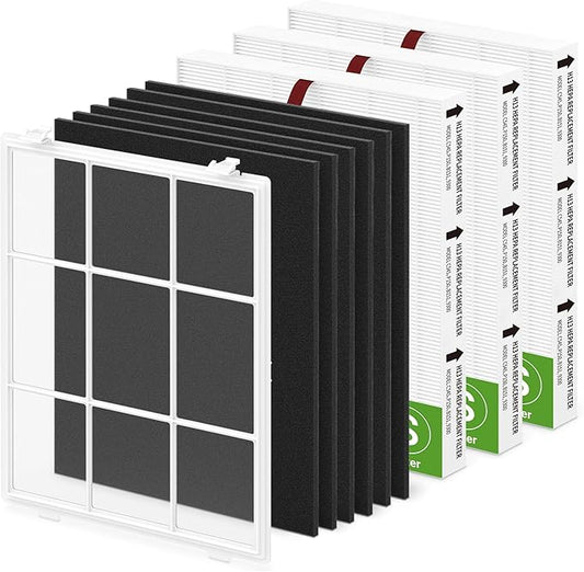 3 Pack C545 HEPA Replacement Filter S with 1 Washable Pre-Filter, and 6 Carbon Filters, Compatible with Winix C545, Replace Part 1712-0096-00 and 2522-0058-00