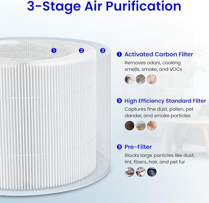 Future Way 2-Pack HP01 HP02 Filter Replacement Kit Compatible with Dyson HP01/HP02/DP01 Air Purifier, H13 True HEPA Air Purifier Filter