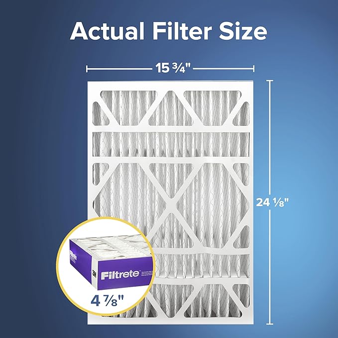 Filtrete 16x25x5 AC Furnace Air Filter, MPR 1550, MERV 12, Fits Honeywell & Trion AirBear, CERTIFIED Asthma & Allergy Friendly, Electrostatic Air Filter, 1-Pack (actual size 15.75 x 24.13 x 4.88)