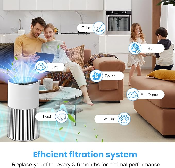 2 Pack C610 Replacement Filter Z Compatible with Winix C610 Air Purifier, 3 in 1 True HEPA Filter High-Efficiency Activated Carbon for Home Large Room, Compares to Part # 1712-0121-00