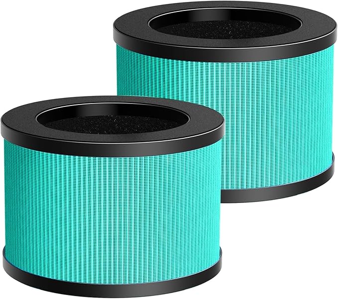 DH-JH12 MK-06 MK-01 HEPA Replacement Filter Compatible with VOOPNU DH-JH12, Tolife TZ-K1, for FreAire KN6391, for Kloudi DH-JH01, MJ012H and MJ001H Air Purifier (2 Pack Green-Pet Dander Version)