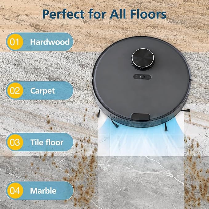 19 Packs Replacement Parts Only for Eureka E20 Plus Robot Vacuum Cleaner, 2 Main Roller Brushes, 4 HEPA Filters, 4 Mop Pads, 8 Side Brushes, 1 Cleaning Brush Accessories Kit