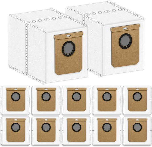 (12 Pack) L50 L60 Hybrid Dust Bags Replacement Compatible With eufy L60/ L60 Hybrid/ L60 SES/ L50 SES/ L50 Series Self Empty Station, Robot Vacuum Bags, Filter Bags, Disposable Canister Bags