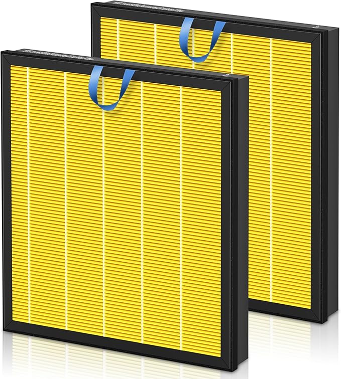 Vital 100S Pet Care Replacement Filter for LEVOIT Vital 100S and Vital 100S-P Air Purifier, High-Efficiency Activated Carbon Filter, Vital 100S-RF-PA, LRF-V102-YUS, 2 Pack, Yellow