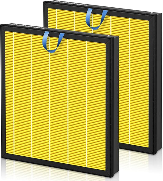 Vital 100S Pet Care Replacement Filter for LEVOIT Vital 100S and Vital 100S-P Air Purifier, High-Efficiency Activated Carbon Filter, Vital 100S-RF-PA, LRF-V102-YUS, 2 Pack, Yellow