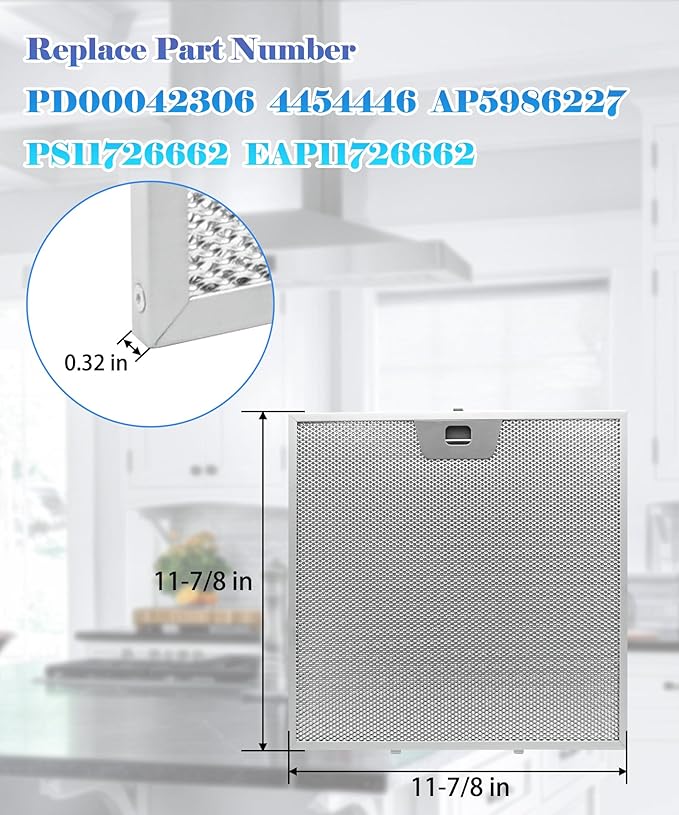 2 PCS WB02X24872 Range Hood Grease Filter(11-7/8''x11-7/8'') Fits for GE JVW5301FJ1DS JVW5301SJ1SS JVW5301BJ1TS JVW5301EJ1ES JVW5301EJ2ES,etc.