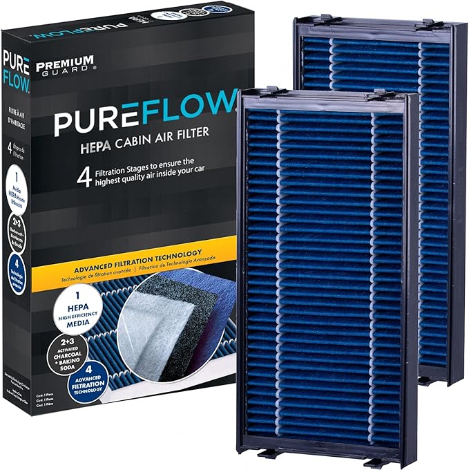 PureFlow HEPA Cabin Air Filter PC6072HX | Fits 2007-2018 BMW X5, 2014-2018 X6, Fresh Air