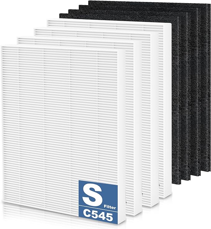 8 Pack C545 Replacement HEPA Filter S Compatible with Winix C545 Air Purifier, Replaces Part 1712-0096-00 and 2522-0058-00, Only