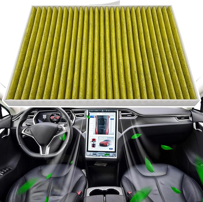 for Tesla Model S Cabin Air Filter with Activated Carbon Fit 2016+ Model S Fit 21072736-00-A 1072736-00-B (2016+ Activated Carbon)
