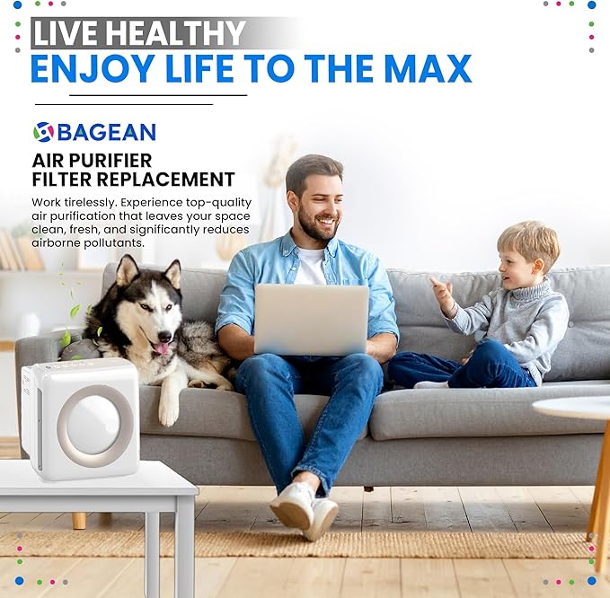 Bagean AP-1512HH Filter Compatible with Coway Airmega AP-1512HH & 200M Air Purifier - Fit Coway Filter Replacement - H13 True HEPA Filters Removes 99.97% particles Freshens the Air (3 HEPA + 6 Carbon)