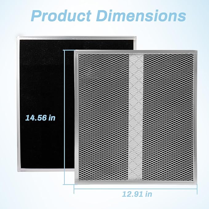 HPF30 XC Type Charcoal Filter 12-7/8" x 14-5/8", for Broan Non-Ducted Range Hood, Replacement S97020466-2PCS