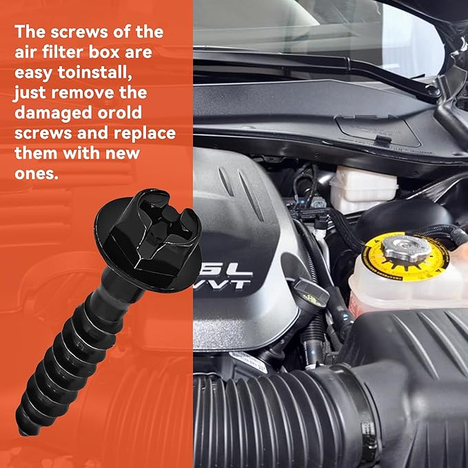 5PCS Car Air Filter Box Screws, Air Filter Housing Retaining Bolts, Automotive Air Filter Cover Retainers Replacement Accessories, Compatible with Pacifica Patriot Journey
