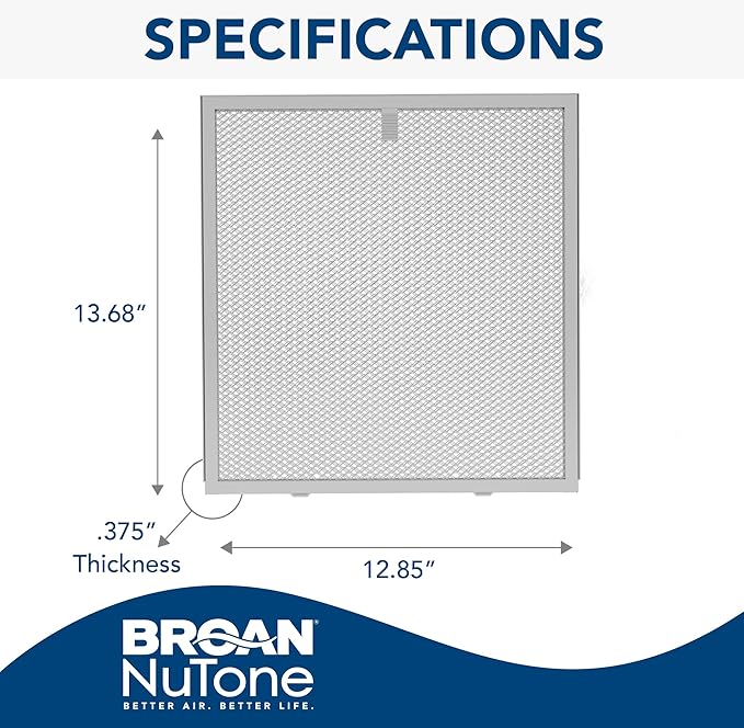 Broan-NuTone Replacement Open Mesh Aluminum Grease Filter (A0) for Single Filter Range Hood Models