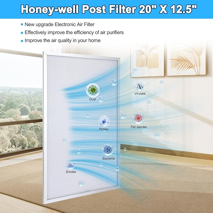 50000293-004 Post Filter Replacement Honey-well Electronic Air Cleaner Filters F300 F50F Fits For Honey-well Post Filter 20" X 12.5" (2 Pack)