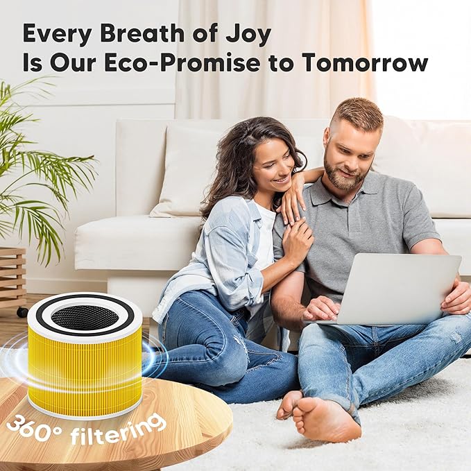 Core 300 Pet Care Replacement Filter for LEVOIT Core 300 Core 300S Core 300-P Core 300S-P Air Purifier, 3-in-1 High Efficiency Activated Carbon, Compared to Part # Core 300-RF-PA, 2 Pack, Yellow