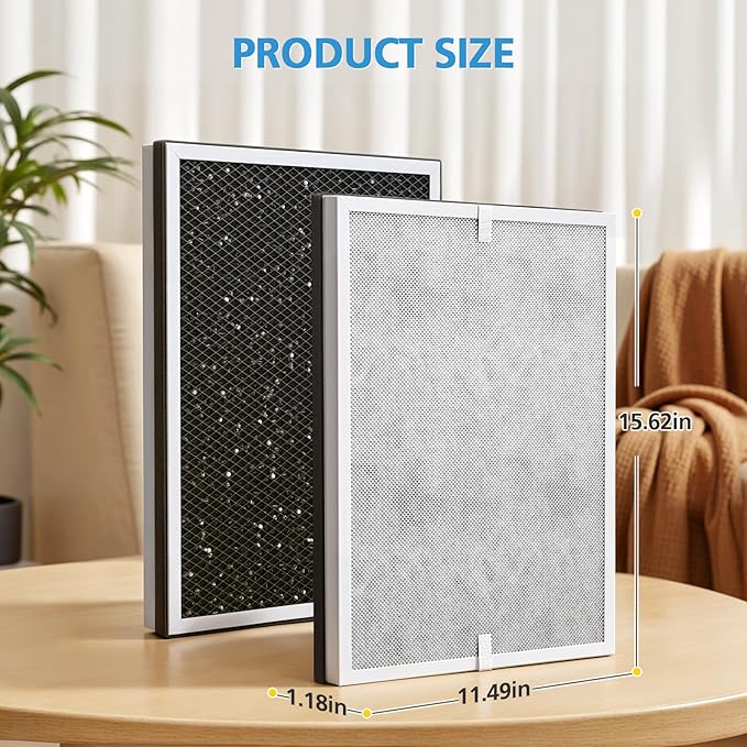 MSA3 Smoke Air Purifier Filter Replacement,Compatible with Membrane Solutions MSA3/MSA3S Air Purifier, Upgraded 6-in-1 Filter, 2-Pack, Smoke Version