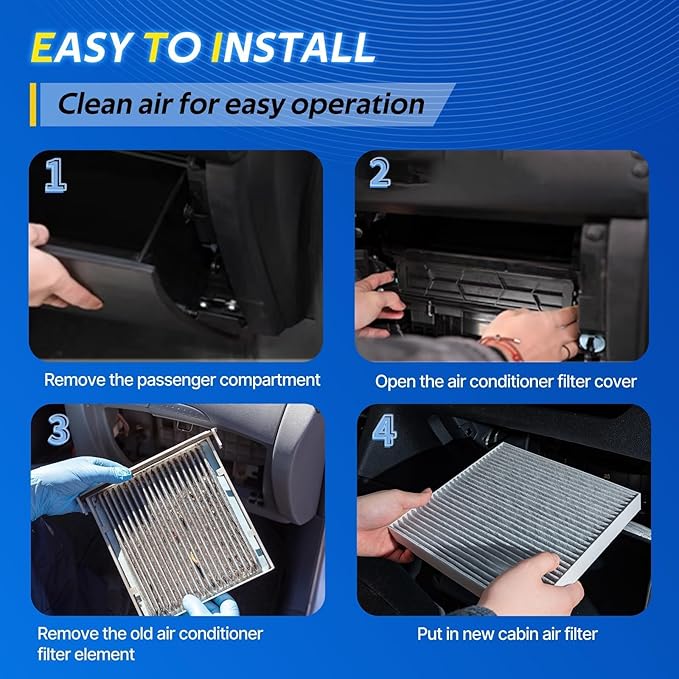 3 Pack Cabin Air Filter w/Activated Carbon Fits 2021-2026 Sorento/K5, 2025-2026 K4, Replace CF12820, 97133-L1000, 97133-N9100