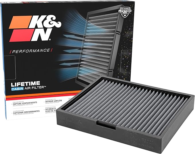 K&N LIFETIME Cabin Air Filter: Premium, Washable, Clean Air for your Cabin: Compatible with 2020-2025 Ford/Lincoln: Bronco, Escape, Explorer, Mustang Mach-E, Aviator, Corsair, VF3021