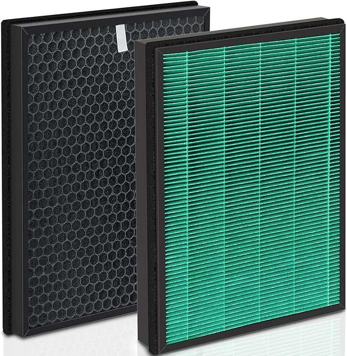 2 Set Airmega 400/400S Replacement Filter Compatible with Coway AIRMEGA Max2 400 400S 400(G) 400S(G) Air Purifier, AP-2015-FP, Max2 Green and Activated Carbon Filter Set